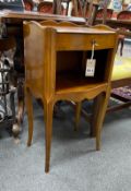A pair of French cherry wood bedside tables, width 37cm