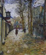 Leonard Barnard, oil on board , parisian street scene, signed, 60 x 50cm