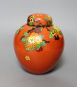 A Royal Doulton Art Deco ginger jar and cover,21 cms high,