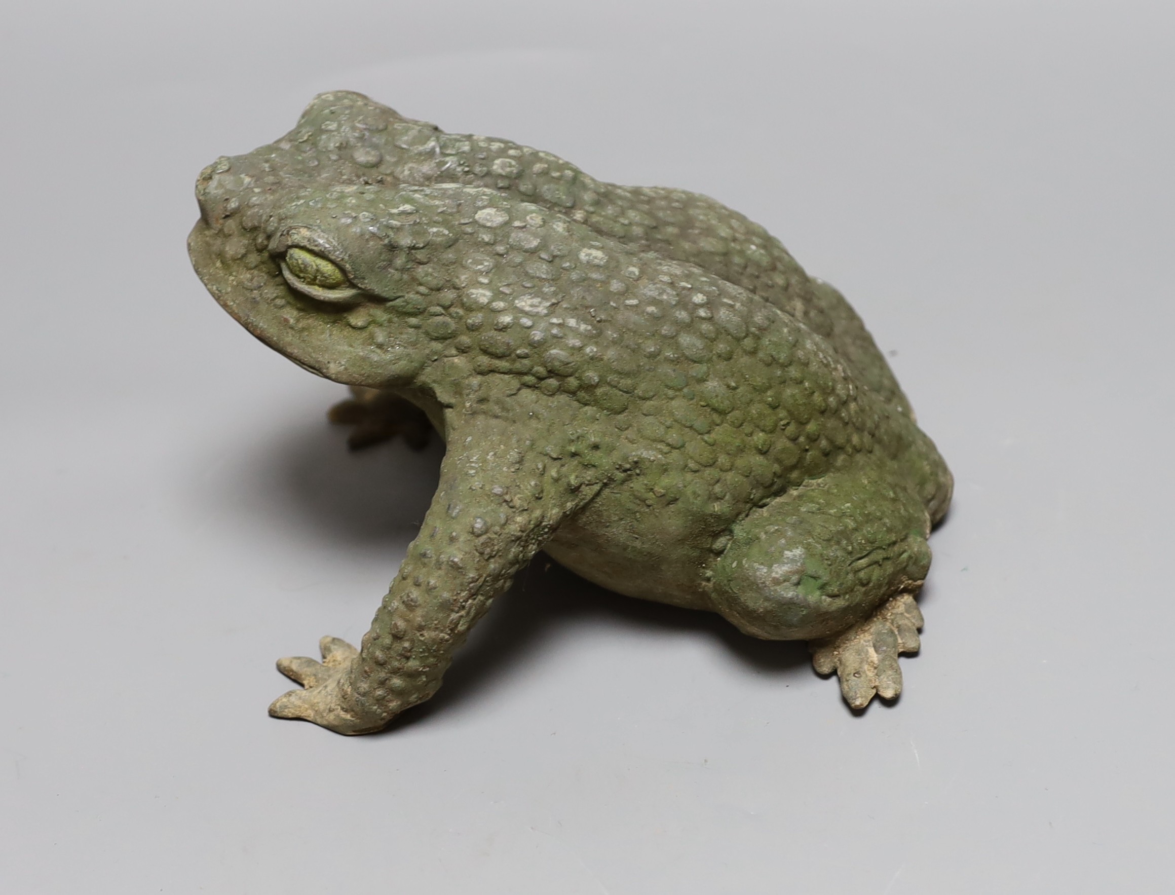 A Japanese bronze model of a toad, 25cms long, - Image 2 of 4