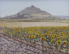 Robert Collins (b.1952), oil on canvas, Sunflowers at Castrogerez, signed and dated 1990,