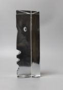 A signed Baccarat crystal prismatic cut bookend, designed by R Rigot, mid 20th century, 26cms high,