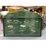 A fly fishing sign J Smith of London,96cms wide x 65cms high,