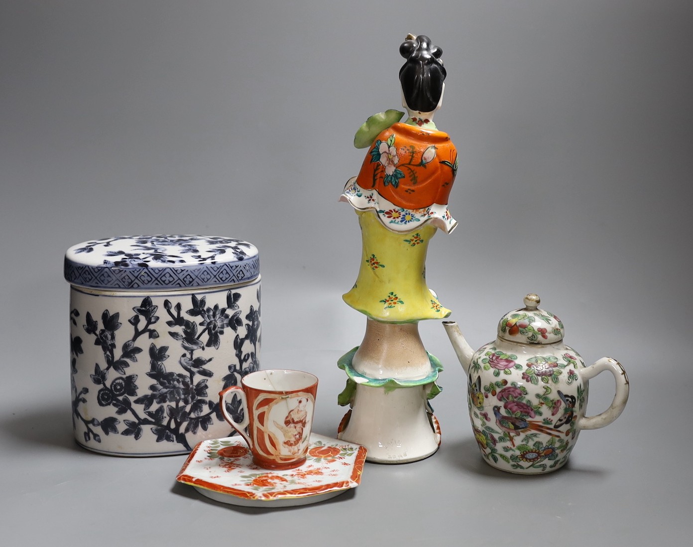 A group of mixed Asian ceramics,figurine 30 cms high, - Image 5 of 9
