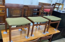 John Herbert for Younger furniture a set of six mid century teak dining chairs, width 48cm, depth