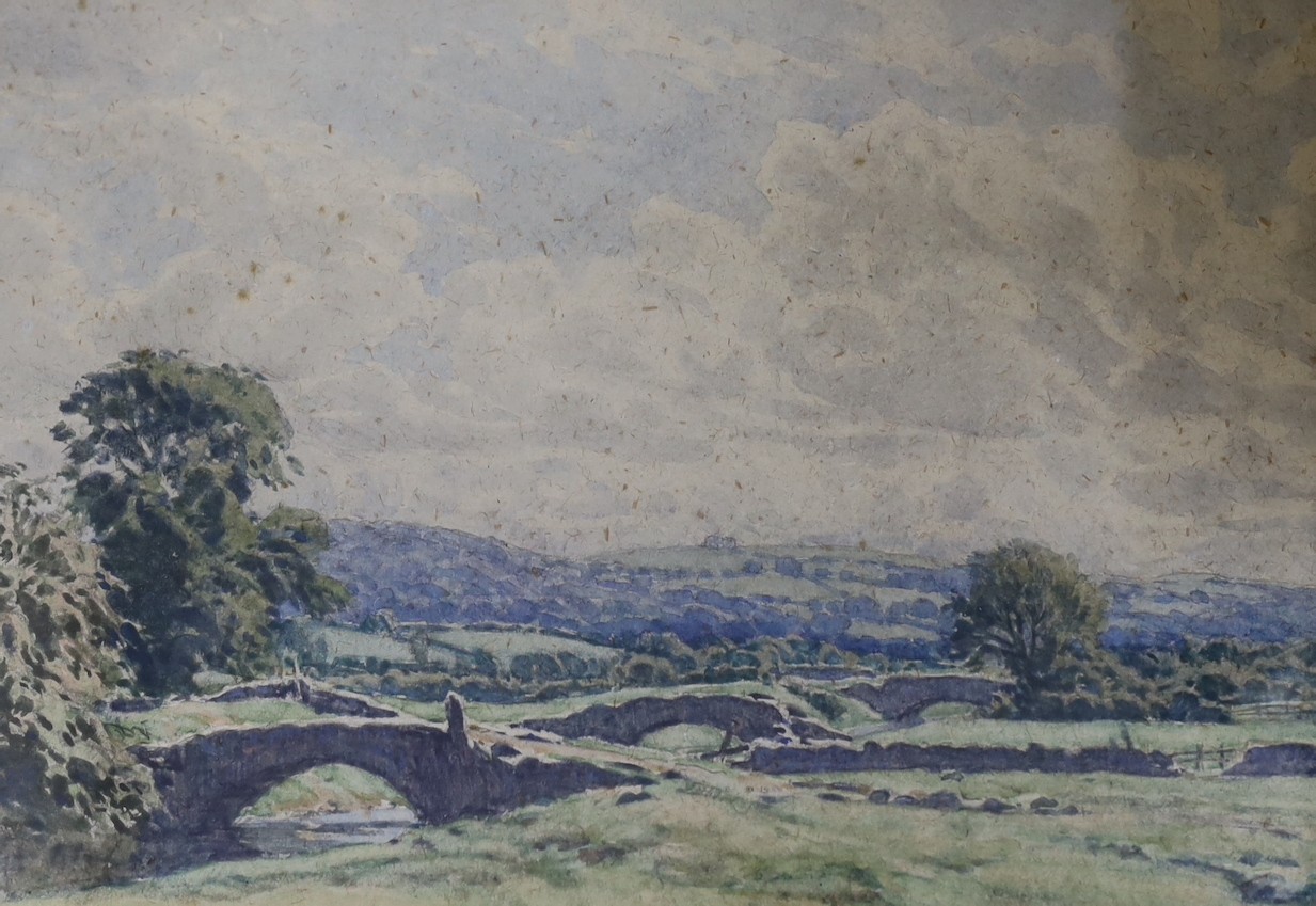 Arthur Henry Graham Hoggarth (1882-1964), watercolour, 'The Lyth Valley', signed, 42 x 57cm, - Image 5 of 5