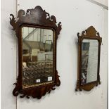 Two 18th century style fret frame wall mirrors, width 44cm, height 78cm