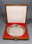 A cased modern silver '40th Anniversary of The Battle of Britain' commemorative salver, Sheffield,