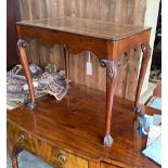 An 18th century walnut silver table, width 75cm, depth 50cm, height 63cm