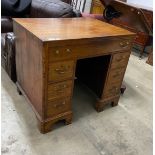 A George III mahogany kneehole desk, width ,depth 65cm, height 79cm