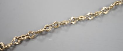 A 9ct shaped link bracelet, 20.5cm, 10.4 grams.