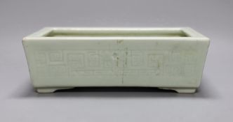 A Chinese celadon glazed planter, early 20th century,24 cms wide x 14 deep,