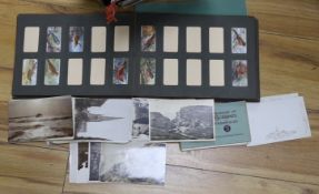 Collection of postcards, cigarette cards and ephemera