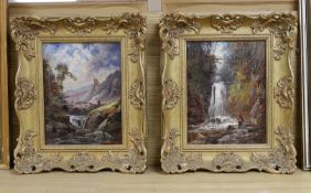 Frederick Henry Henshaw (1807-1891), pair of oils on canvas, 'Glen Holm, Isle of Man' and '