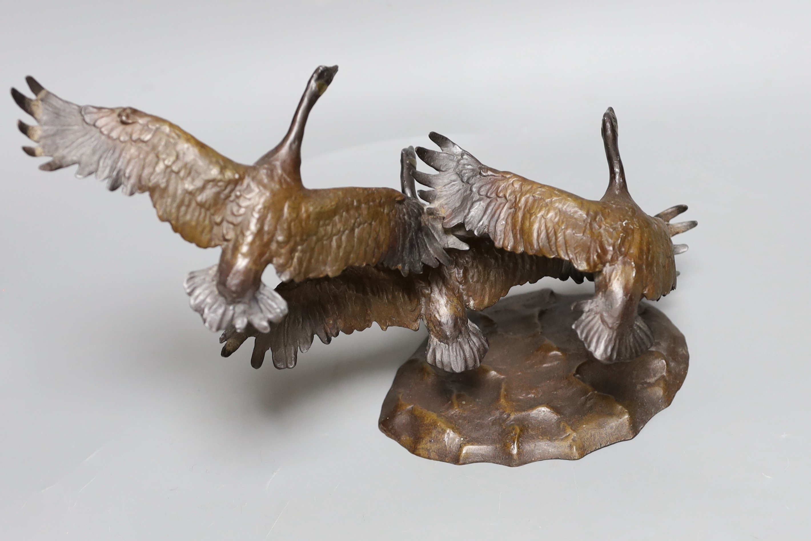 Jonathan Bronson, bronze, Autumn Flight, 35cms wide, - Image 2 of 3
