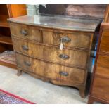 A Regency mahogany bowfront chest of drawers, width 108cm, depth 53cm, height 88cm