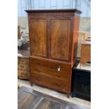 A Regency mahogany linen press, width 122cm, depth 56cm, height 214cm