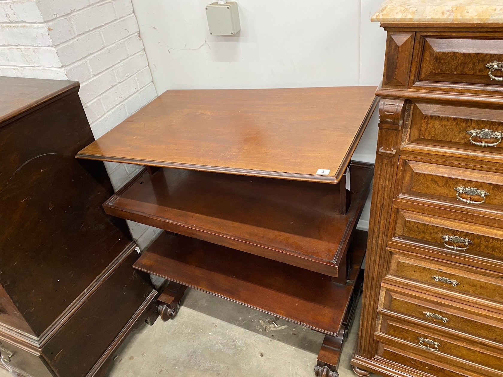 A Victorian mahogany metamorphic buffet, length 96cm, depth 58cm, height 106cm - Image 2 of 2