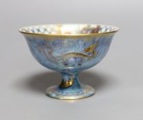 A Wedgwood blue lustre chinoiserie pedestal bowl, designed by Daisy Makeig Jones, pattern number