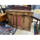 A Regency rosewood breakfront dwarf bookcase, width 140cm, depth 39cm, height 94cm