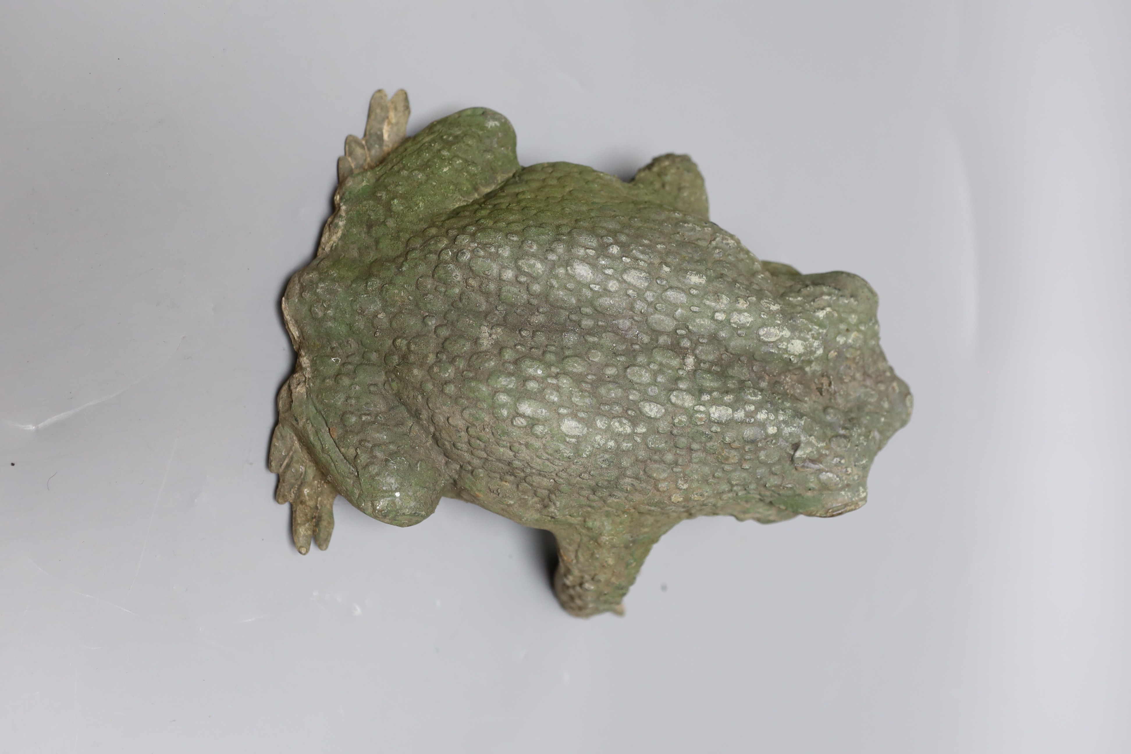 A Japanese bronze model of a toad, 25cms long, - Image 3 of 4