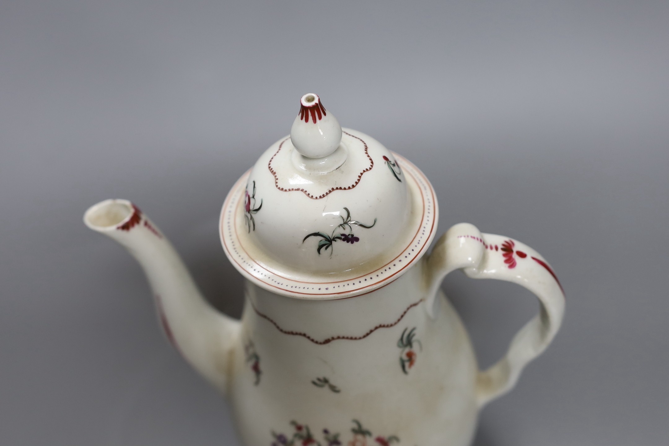 A Chinese export famille rose coffee pot and cover, circa 1800,25 cms high, - Image 3 of 5