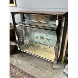 A 1950’s mirrored display cabinet, width 103cm, depth 30cm, height 114cm