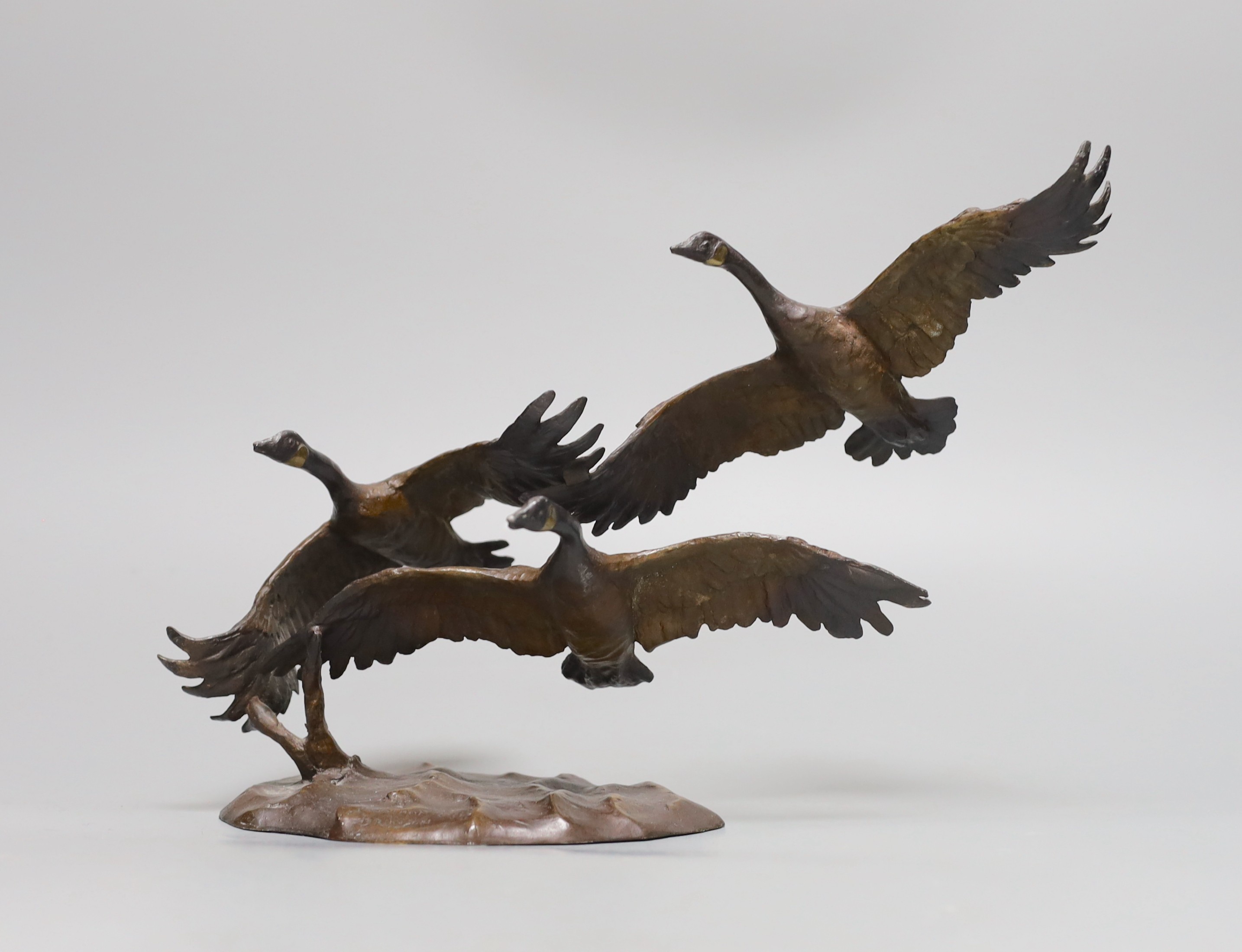 Jonathan Bronson, bronze, Autumn Flight, 35cms wide,