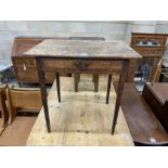 A 17th century style oak side table, width 72cm