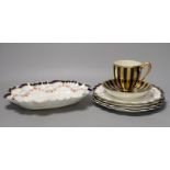 Five pieces of Crescent china dessert ware and a ‘’Vienna’ porcelain cabinet cup and saucer (7)