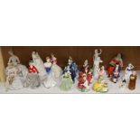 A collection of mostly Royal Doulton and Worcester figurines (22)