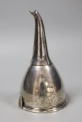 A George III silver wine funnel, Robert, David & Samuel Hennell, London, 1801, 14.5cm, 152 grams.