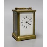 A brass carriage timepiece, 12cm