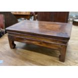 A Chinese elm Kang table, with side drawer, width 52cm depth 31cm height 21cm