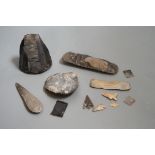 A group of Ancient (pre-historic) flint axe or arrow heads