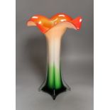 A Murano coloured glass vase, 38cm tall