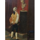 Continental School, 19th century, oil on canvas, figure and bust, 20 x 16cm