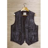 An Hermes brown leather Lambskin waistcoat, size 52