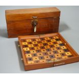 A Jacques In Statu Quo travelling chess set, bone pieces