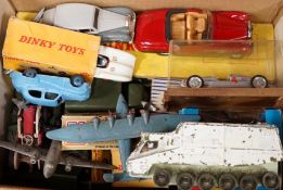 Mixed Dinky, Corgi and other boxed and unboxed, toy cars and mixed toy soldiers