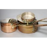 Batterie de cuisine, A collection of graduated French copper pots and pans