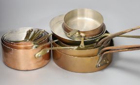 Batterie de cuisine, A collection of graduated French copper pots and pans