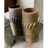 A pair of Victorian terracotta chimney pots, height 63cm