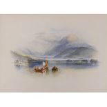 After JMW Turner, colour print, Loch scene, 14 x 19cm