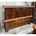 An Indonesian hardwood bedstead, width 182cm