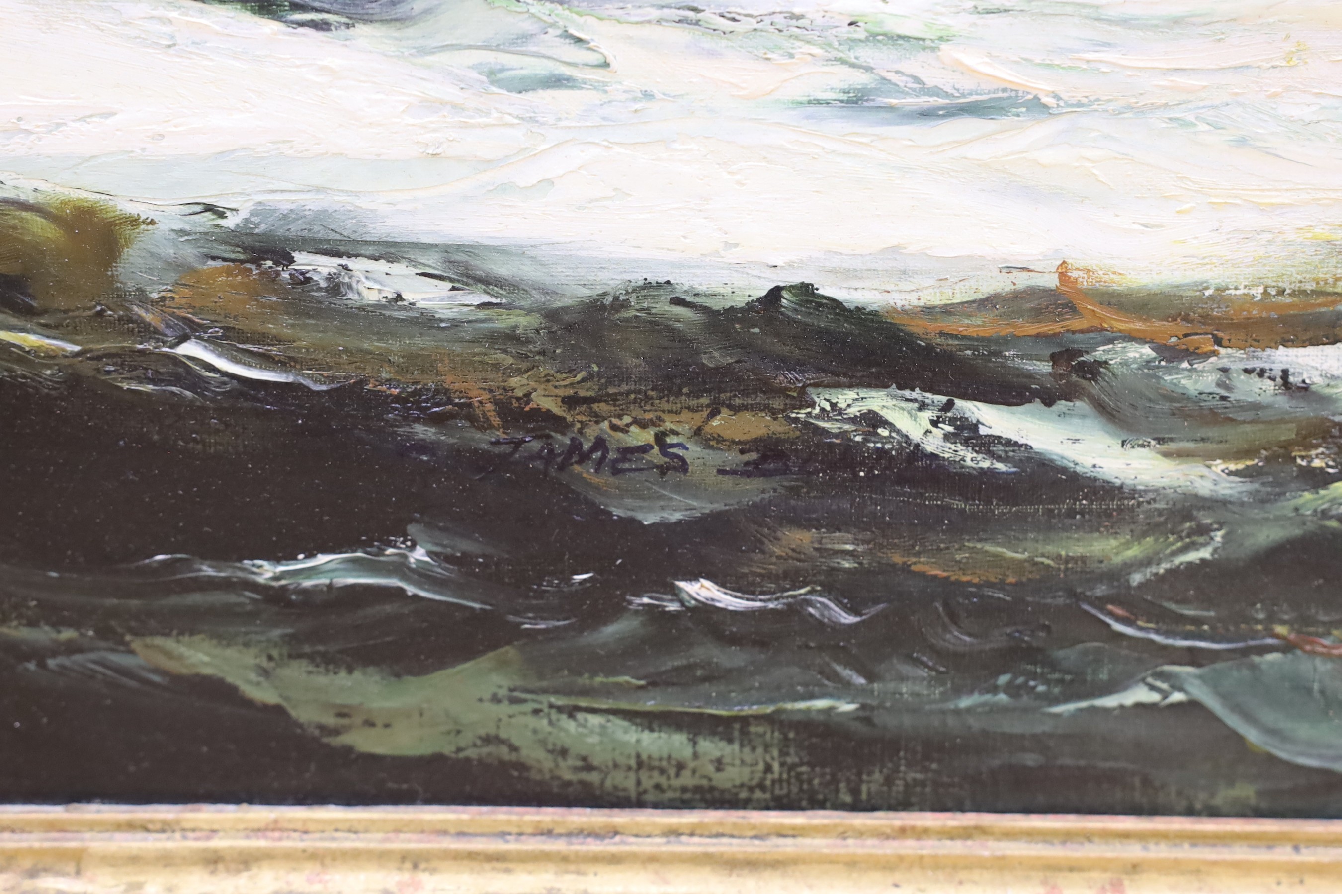Brereton (b.1954), oil on canvas, 'Thermopylae', 70 x 90cm - Image 3 of 3