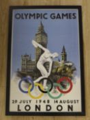 An Olympic Games, London 1948, framed poster