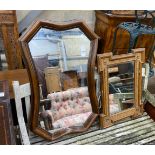 Two stained beech wall mirrors, 90cm and 67cm