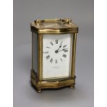 A Steward & Co brass cased carriage timepiece, 13cm