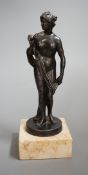 A bronzed spelter figure 'Eve', 20cm high